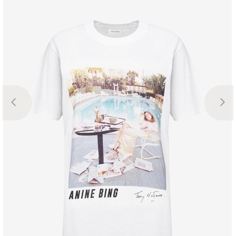 Anine Bing White Poolside Graphic Tee